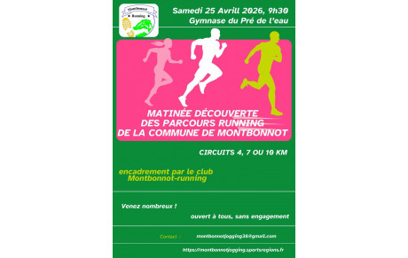 Matinée découverte du club et des parcours running de Montbonnot, Samedi 25 Avril 2026